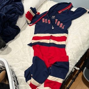 New York rangers hockey socket Pajamas. Size youth, extra large